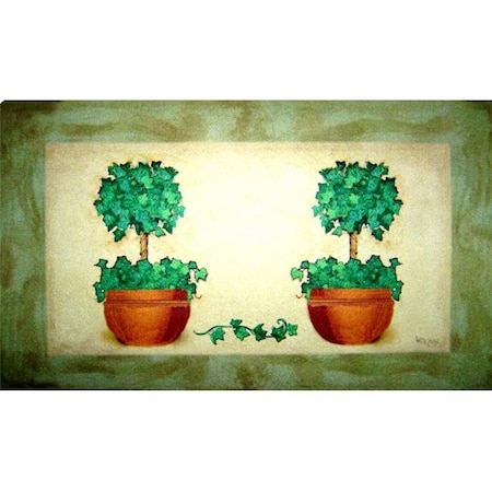 H2H Topiary Pot Doormat Rug; Green - 18 x 30 in. H2726143